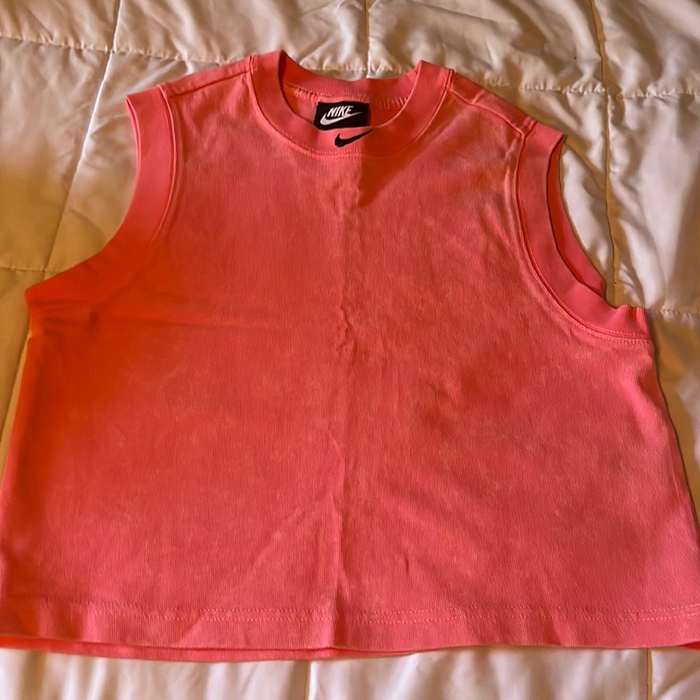 cropped nike high neck tank top